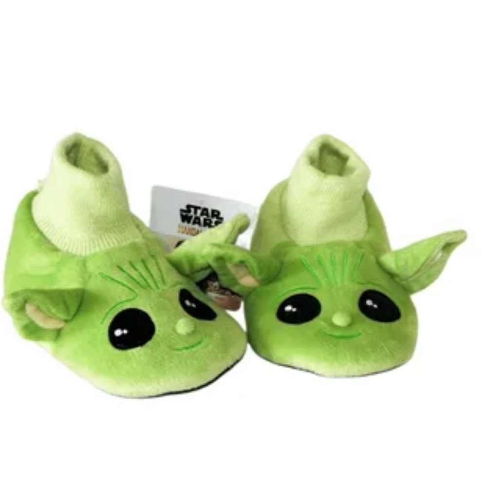 Star Wars Green Baby Yoda Slippers Plush Cozy Design